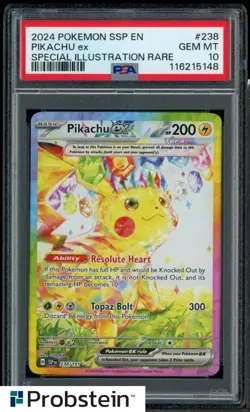 2024 Pokemon SSP EN Special Illustration Rare #238 Pikachu ex PSA 10 GEM MINT - Image 1