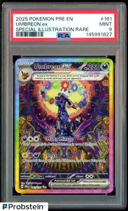 2025 Pokemon PRE EN Prismatic Evolutions Umbreon EX SIR 161/131 PSA 9 MINT - Image 1