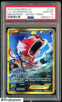 2016 Pokemon XY Breakpoint Secret Print #123 Gyarados Ex F.A. PSA 10 GEM MINT - Image 1