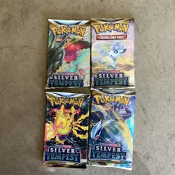 Pokemon Silver Tempest Booster Pack Art Set (4 Packs) - Factory Sealed - Image 1