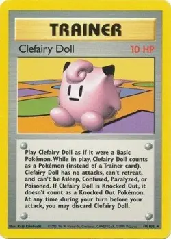 Clefairy Doll 70/102 Rare Base Set Unlimited Pokemon Moderately Played - Image 1