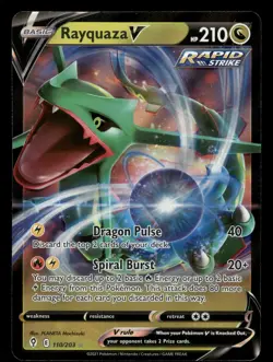 Rayquaza V 110/203 NM Rare V Holo Evolving Skies 2021 Pokemon TCG - Image 1