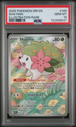 Pokemon TCG Shaymin 185/182 Sv10: Destined Rivals Illustration Rare Holo PSA 10 - Image 1