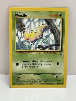 Pokemon TCG WOTC VTG MP Weedle 100/130 Base Set 2 Regular - Image 1