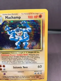 Pokemon TCG Machamp Holo 1st Edition Base Set #8/102 Holo Rare VTG WOTC - Image 3