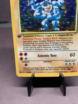 Pokemon TCG Machamp Holo 1st Edition Base Set #8/102 Holo Rare VTG WOTC - Image 5