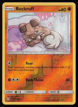 Rockruff 123/236 Common Cosmic Eclipse Pokemon Reverse Holo Lightly Played - Image 1