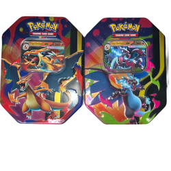 Pokemon TCG Mega Charizard X Y Tins Sealed Set of 2 Phantasmal Flames New - Image 1