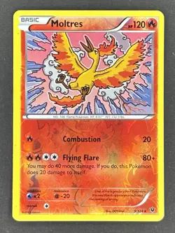 Moltres 9/124 Pokemon TCG Fates Collide Reverse Holo - Image 1