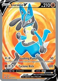 Lucario V - SWSH213 - SWSH Black Star Promo LP, English Pokemon Promos - Image 1