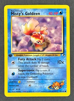 Misty's Goldeen 85/132 - 2000 Gym Heroes 1st Edition NM Pokemon Common Card - Image 1
