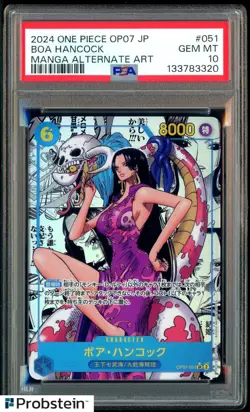 2024 One Piece OP07 Japanese #051 Boa Hancock Manga Alternate Art PSA 10 GEM - Image 1
