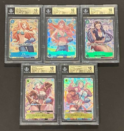 Lot of (5) BGS 10 2025 One Piece Mini Tin Vol 2 Promos Nami Nico Robin Bonney - Image 1