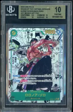 2023 One Piece Wings of The Captain JPN OP06118 Roronoa Zoro Manga Art BGS 10 - Image 1