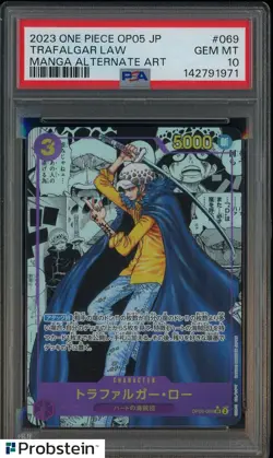 2023 One Piece OP05 JPN Manga Alternate Art #069 Trafalgar Law PSA 10 GEM MINT - Image 1
