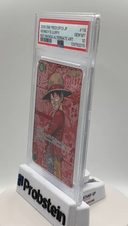 2025 One Piece OP-13 Japanese Red Manga #118 Monkey D. Luffy PSA 10 GEM MINT - Image 2