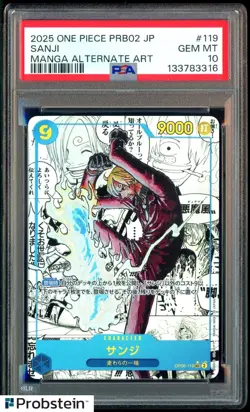 2025 One Piece PRB02 Japanese Manga Alternate Art #119 Sanji PSA 10 MINT - Image 1