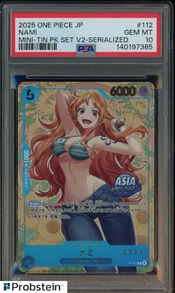 2025 One Piece Japanese Mini-Tin Pack Set V2 Serialized #112 Nami #0624 PSA 10 - Image 1