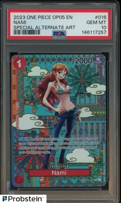 2023 One Piece OP05 #016 Nami Special Alternate Art PSA 10 GEM MINT - Image 1