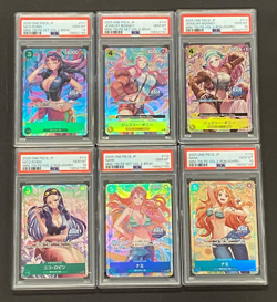Lot (6) PSA 10 COMPLETE SET One Piece Mini Tin Vol 2 Asia Nami Nico Robin Bonney - Image 1