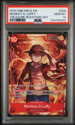 2024 ONE PIECE PROMOS TREASURE BOOSTERS SET #006 MONKEY D. LUFFY PSA 10 - Image 1