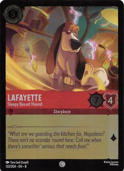 Lafayette Sleepy Basset Hound Foil 132/204 Reign of Jafar Disney Lorcana - Image 1