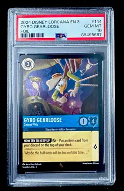 PSA 10 Gyro Gearloose Foil Rare #144 Disney Lorcana Inklands Graded Card - Image 1