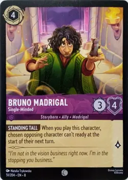 51/204 BRUNO MADRIGAL SINGLE-MINDED EN8 COMMON DISNEY LORCANA CARD - Image 1