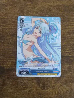 Beautiful Waifu Card - Swimsuit Aqua - W75-E080 U Weiss Schwarz Konosuba Card - Image 1