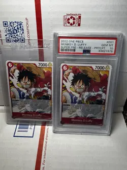 PSA 10 Monkey D. Luffy Super Pre-Release One Piece Card English P-001 2022 - Image 2