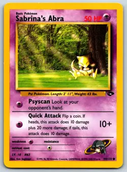 Sabrina's Abra (94) - Gym Challenge 094/132 Vintage Pokemon Card LP - Image 1