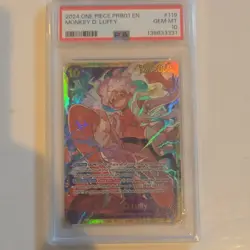 One Piece Monkey D. Luffy 119/PRB01 Foil PSA 10 Holo Rare Card 2024 - Image 1