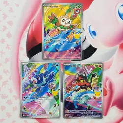 Rowlett 043 + Litten 044 + Popplio 045 - First Partner Pokemon Cards #L132 - Image 1