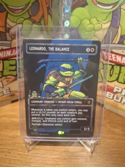 MTG TMNT Teenage Mutant Ninja Turtles Leonardo, the Balance SURGE PIXEL FOIL NM - Image 1