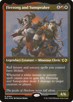 Firesong and Sunspeaker (Foil Etched) [Multiverse Legends] Foil Near Mint - Image 1