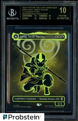 2025 Avatar Borderless Neon Ink #359 Aang, Swift Savior AL Ocean's Fury BGS 10 - Image 1