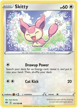 X4 Skitty 141/189 Darkness Ablaze Common LP/NM Pokemon DNA GAMES - Image 1
