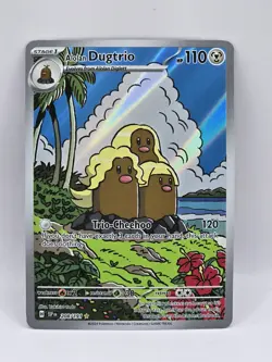 Pokemon TCG Alolan Dugtrio 208/192 Surging Sparks Illustration Rare - Image 1