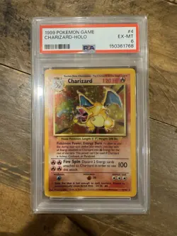 1999 POKEMON GAME #4 CHARIZARD-HOLO PSA 6 - Image 1