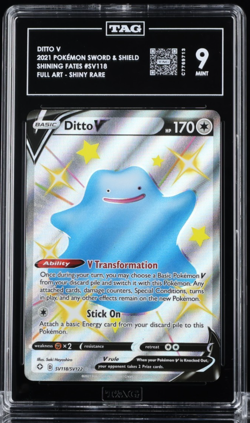 TAG 9 Pokemon Ditto V SV118 Shining Fates Looks Better Than PSA - Image 1
