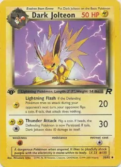 POKEMON Card TEAM ROCKET 1st Edition DARK JOLTEON #38/82 Uncommon NEAR MINT NM - Image 1