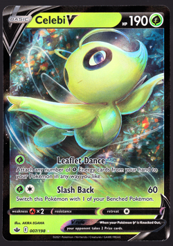 Celebi V 007/198 Holo Chilling Reign Pokemon TCG Card NM - Image 1