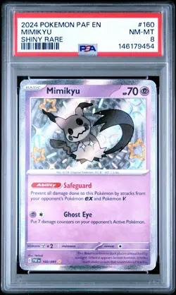 2024 POKEMON PAF EN-PALDEAN FATES SHINY RARE #160 MIMIKYU PSA 8 - Image 1