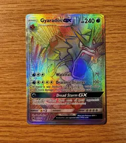 Pokemon Gyarados GX 112/111 Rainbow Secret Rare Full Art Holo Crimson Invasion - Image 1