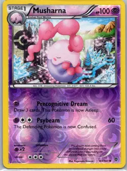 Pokemon TCG Musharna 40/101 Plasma Blast Rev Holo MP - Image 1