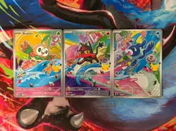 Pokemon TCG First Partner Illustration Collection Series 1 Alola Gen 7 Starters - Image 1