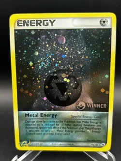 2004 POKEMON EX RUBY METAL ENERGY SWIRL HOLO LEAGUE WINNER 94/109 Rare Stamped - Image 1