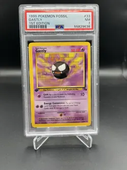 1999 POKEMON JUNGLE 1ST EDITION #33 GASTLY PSA 7 NEAR MINT - Image 1