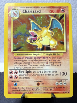 Pokemon TCG: Base Set Unlimited Charizard 4/102 Holo Rare MP - Image 1
