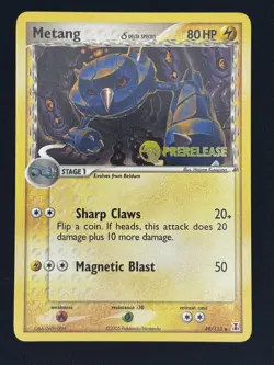 2005 Metang 49/113 EX Delta Species Pokemon Prerelease Stamped - Image 1